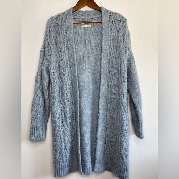 Anthropologie Nuria textured Knit Open Cardigan Dusty blue Size XS - Picture 4 of 10